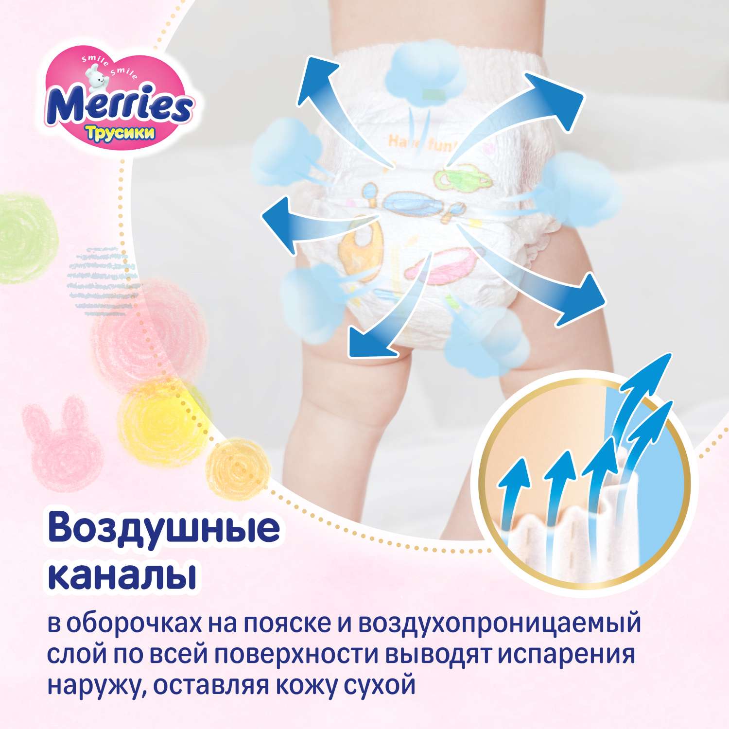 Трусики Merries 5 (12-22 кг) 76 шт. - фото 4
