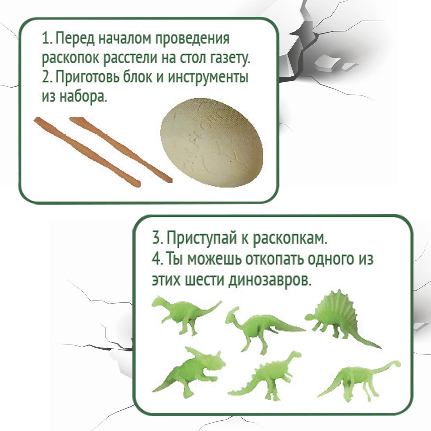 Набор для раскопок Bondibon Юный палеонтолог: Динозавры - фото 6
