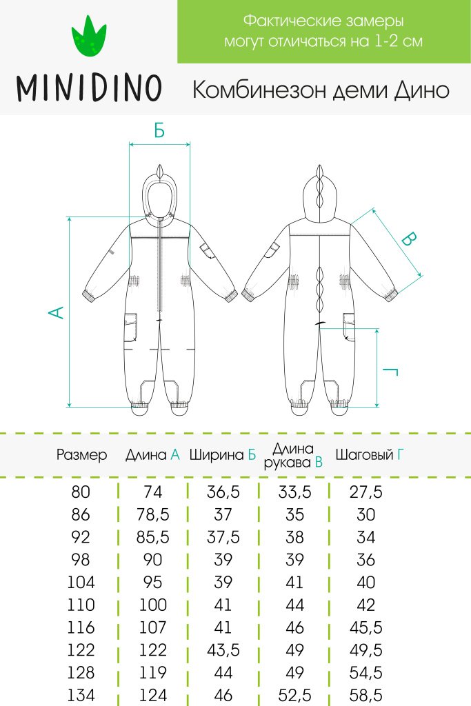 Комбинезон MINIDINO MDD1-OM001/0Комбинезон демисезонный Дино рубин - фото 9