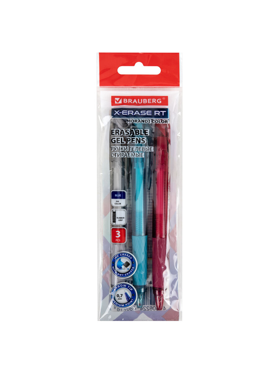 Ручка со стираемыми чернилами Brauberg 3 шт. - фото 2