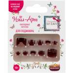 Накладные ногти для педикюра LUKKY набор Golden Velvet с липким слоем - клеем для детей от 10 лет