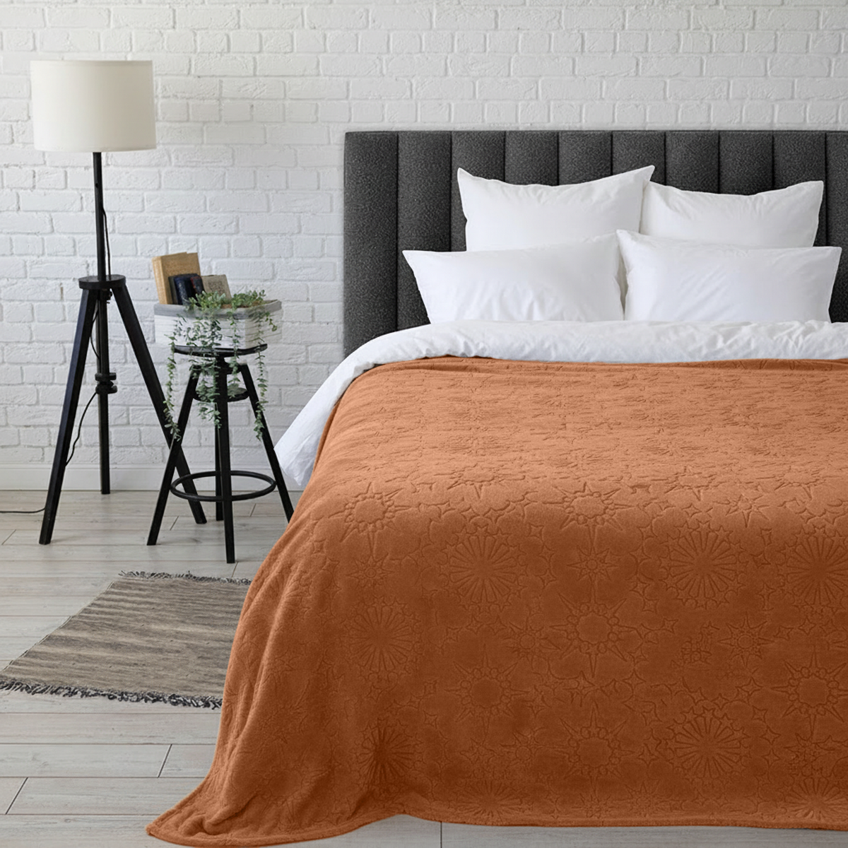 Покрывало BRAVO с тиснением бежевый 150 x 200 см велсофт - фото 1