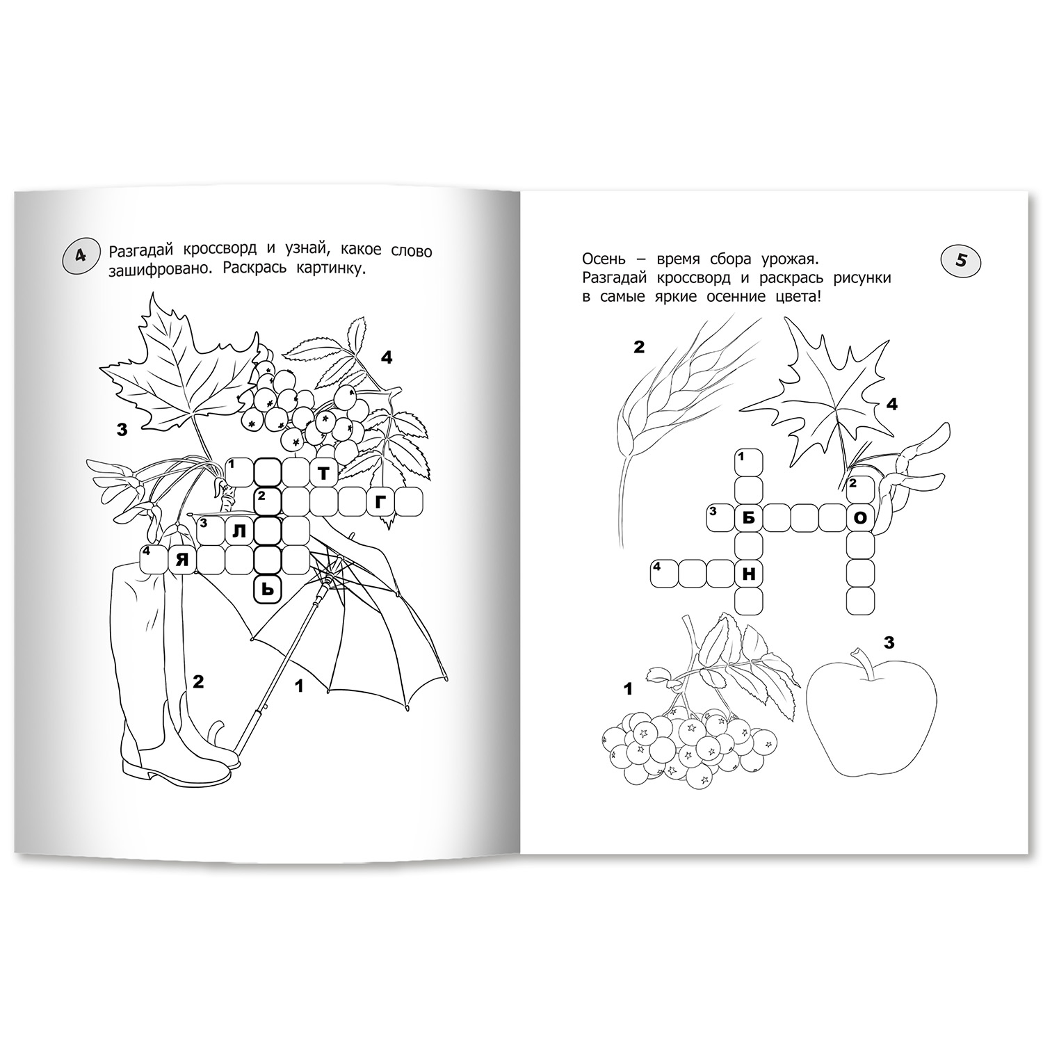 Книга ТД Феникс Кроссворды-раскраски для детей 5-6 лет - фото 9