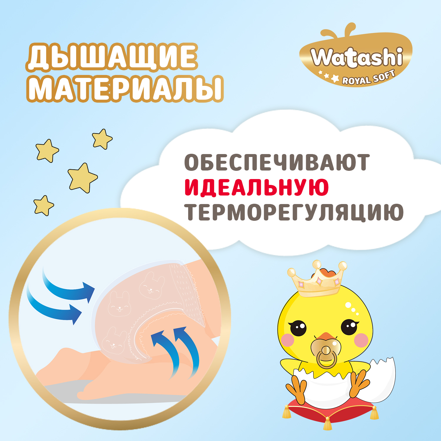 Подгузники WATASHI Royal Soft Royal Soft 2 (3-6 кг) 64 шт. - фото 7