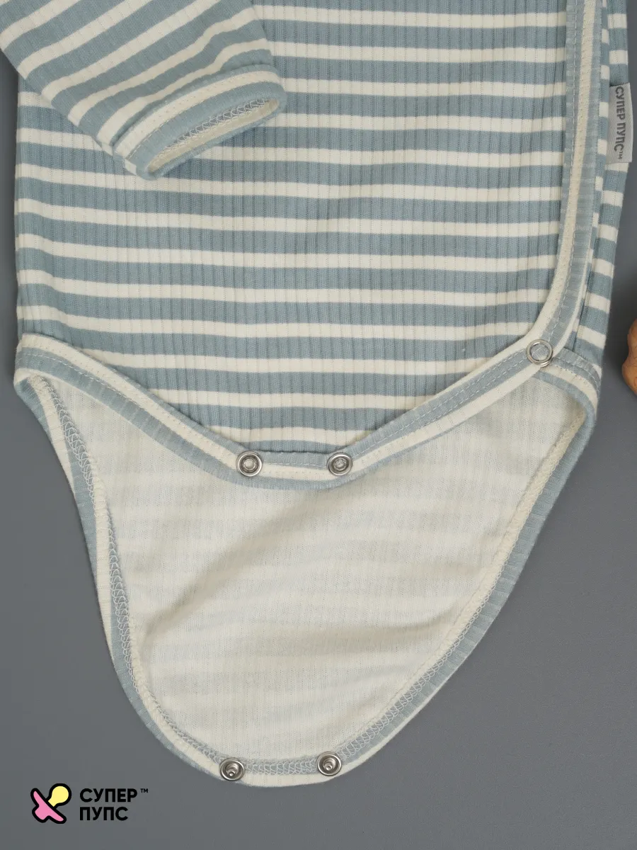 Боди 3 шт Супер Пупс нбр/3пр/бд/зап/полосатыединозавры - фото 22