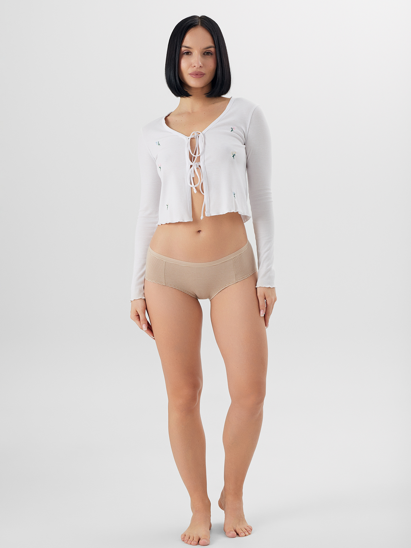 Трусы 3 шт Mark Formelle (Марк Формэль) 412263-3/бежевая полоска +молочный шоколад +корица - фото 5