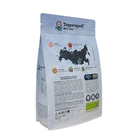 Корм для кошек Территория Кавказ 0.350кг стерилизованных индейка-брусника сухой