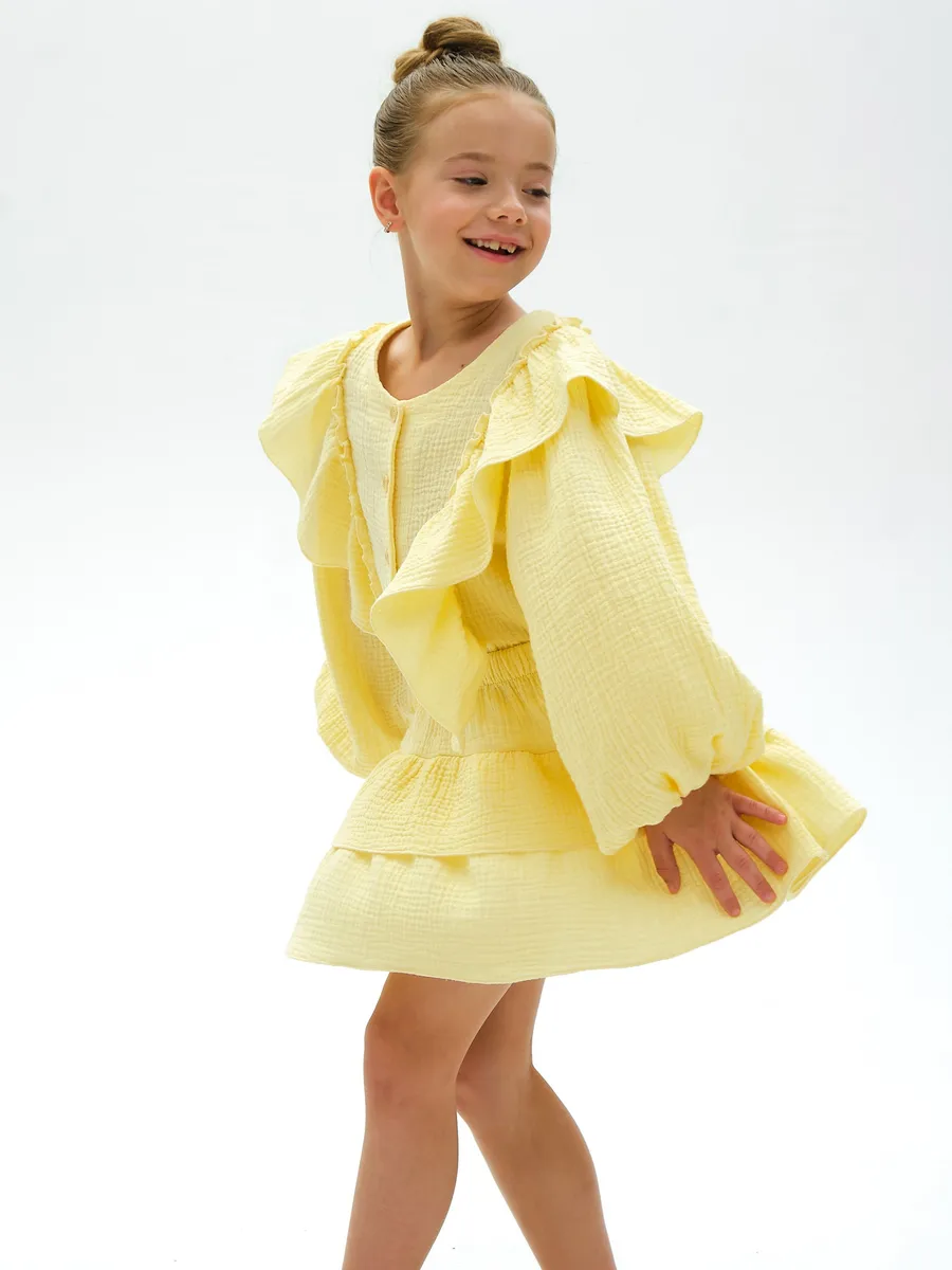 Блузка и юбка Leli dress костюм_муслин_с_юбкой_желтый - фото 5