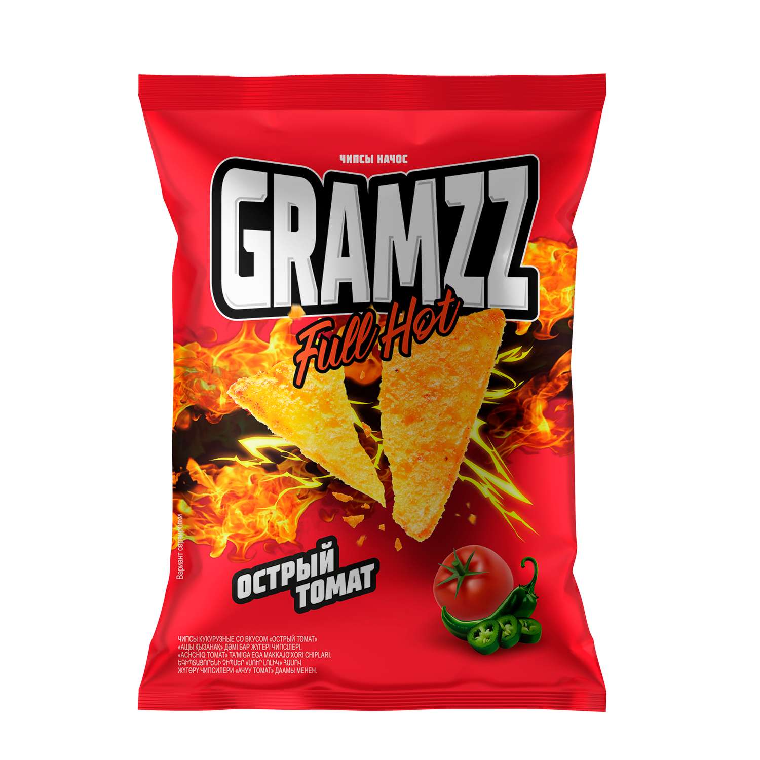 Чипсы кукурузные Gramzz Острый томат 55г - фото 1
