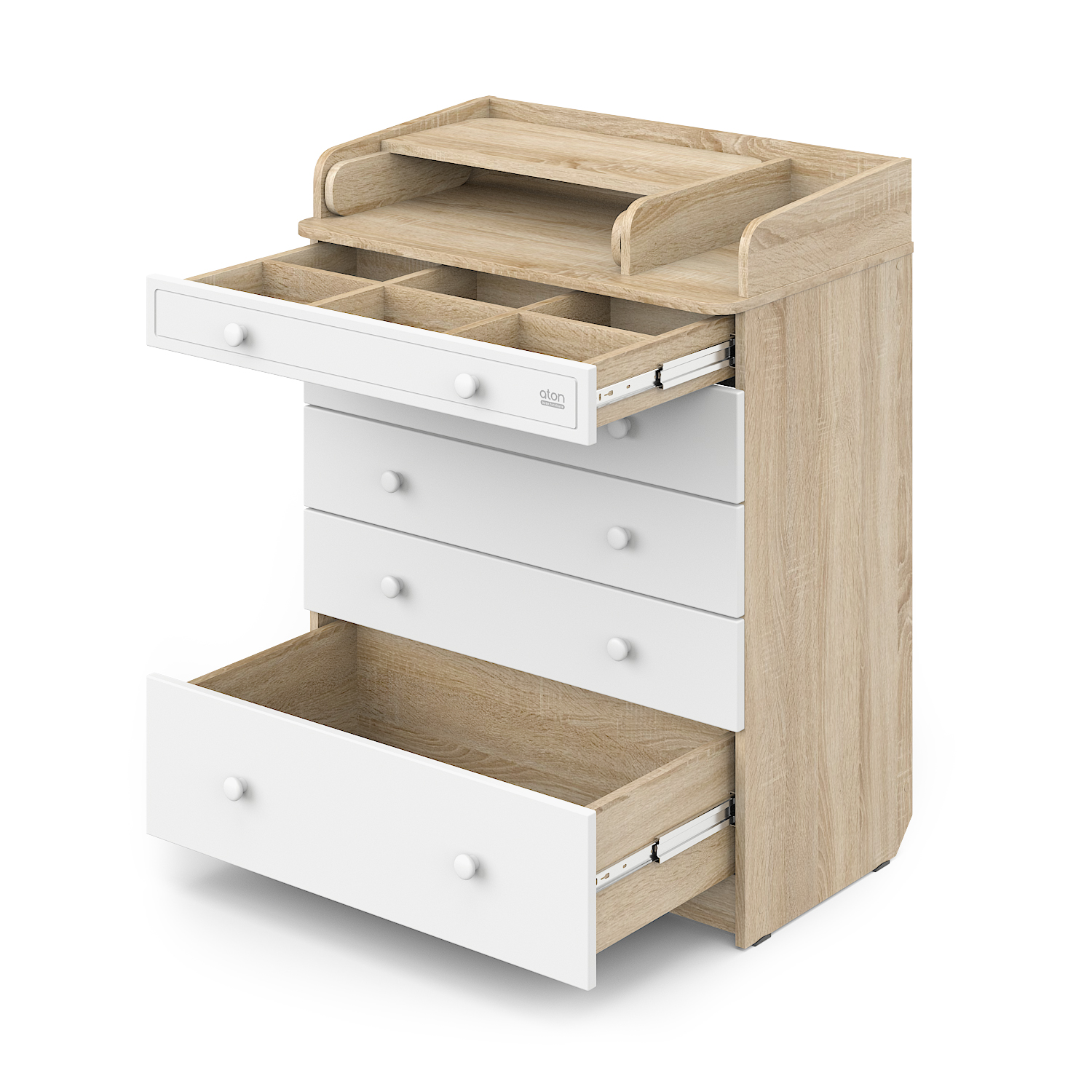 Комод пеленальный aton baby furniture Elio (дуб сонома, белый) - фото 7
