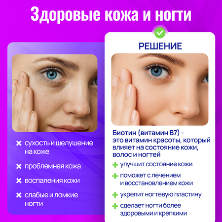 Биотин 5000 Green Leaf Formula для кожи для волос для ногтей витамины для женщин