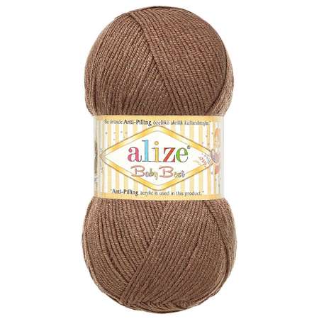 Пряжа для вязания Alize baby best бамбук акрил с эффектом антипиллинг 100 г 240 м 534 светло-коричневый 5 мотков