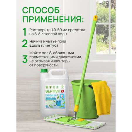 Средство для мытья пола SEPTIVIT Антибактериальное 5л