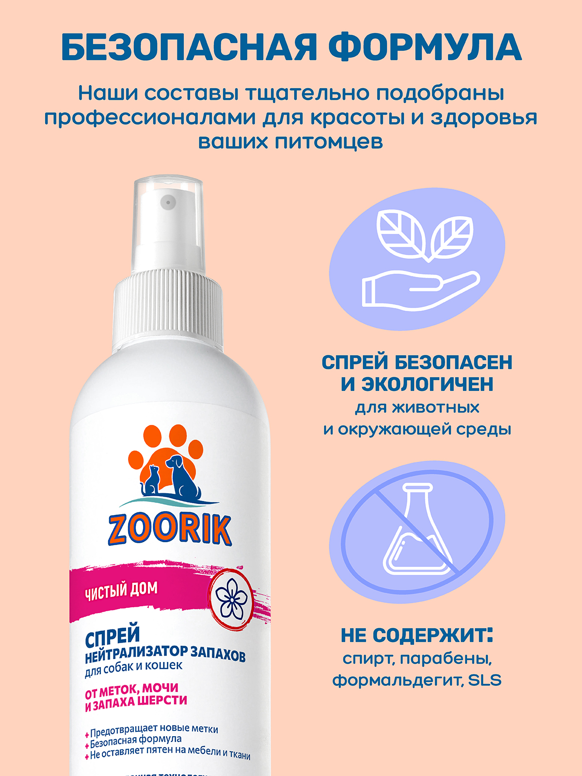 Нейтрализатор запаха ZOORIK для собак и кошек 250 мл - фото 3