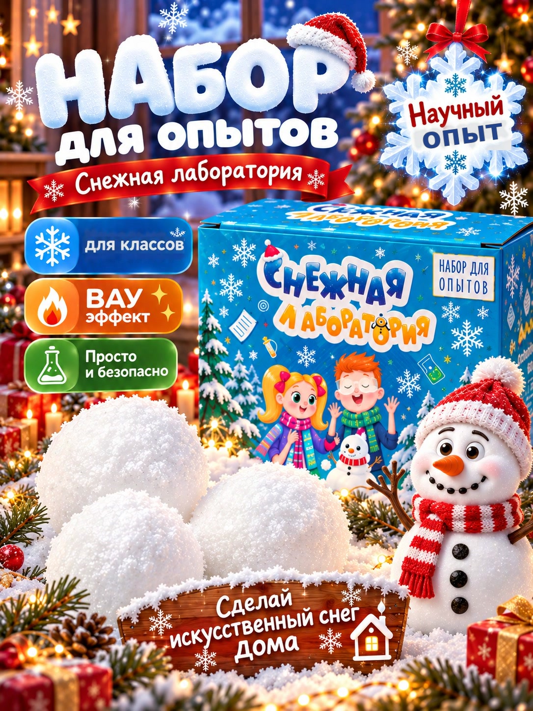 Набор для опытов Наукасити Снежная лаборатория - фото 1