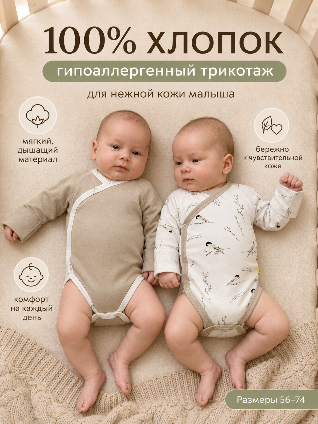 Боди 2 шт Milkymania 120длинныйрукавсинички - фото 10