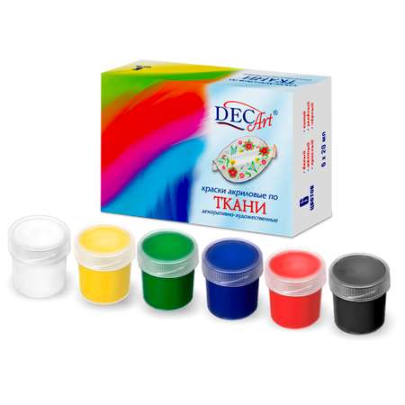 Краски текстильные DecArt 6 цв.
