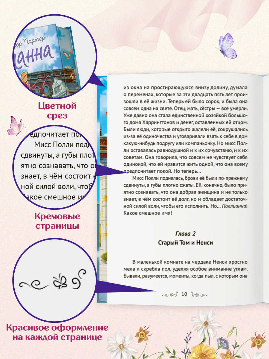 Книга Проф-Пресс романтическая повесть для девочек. Поллианна. Элинор Портер. - фото 3