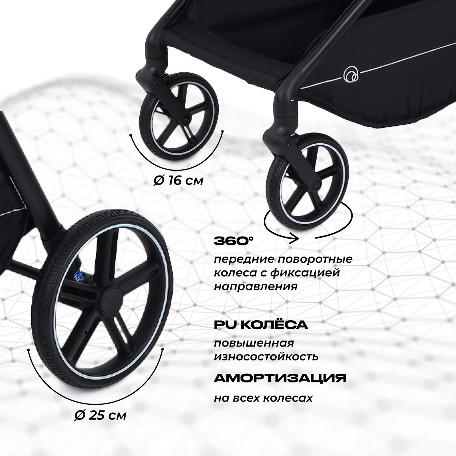 Коляска прогулочная Rant Moss черный - фото 7