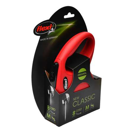 Рулетка Flexi New Classic M трос 8м до 20кг Красная