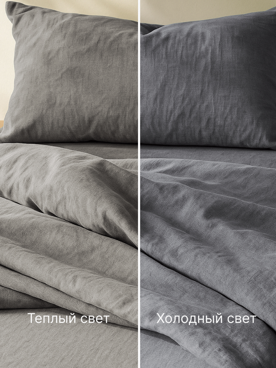 Комплект постельного белья BRAVO Organic графит евро 6 предм. - фото 20