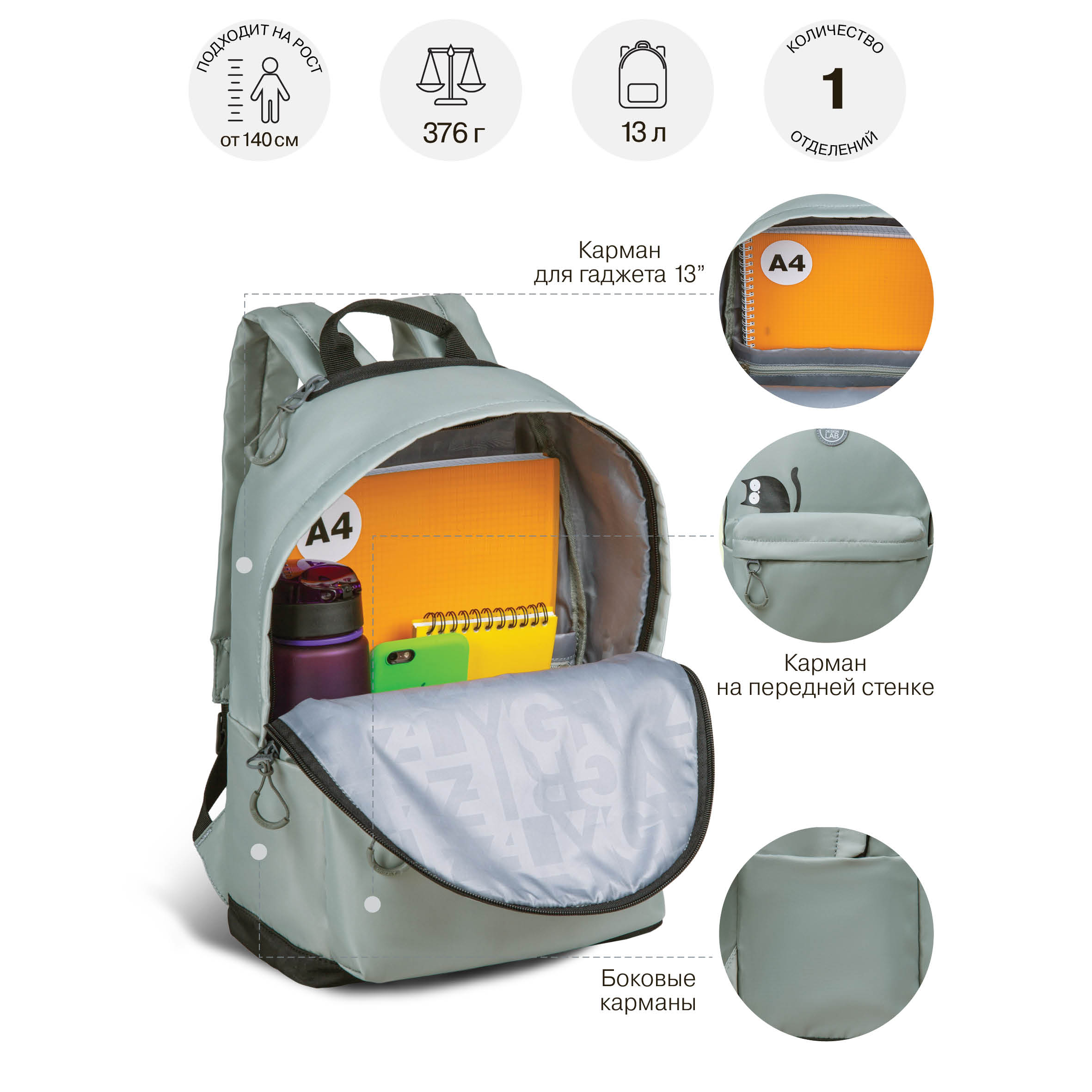 Рюкзак Grizzly для девочки - фото 9