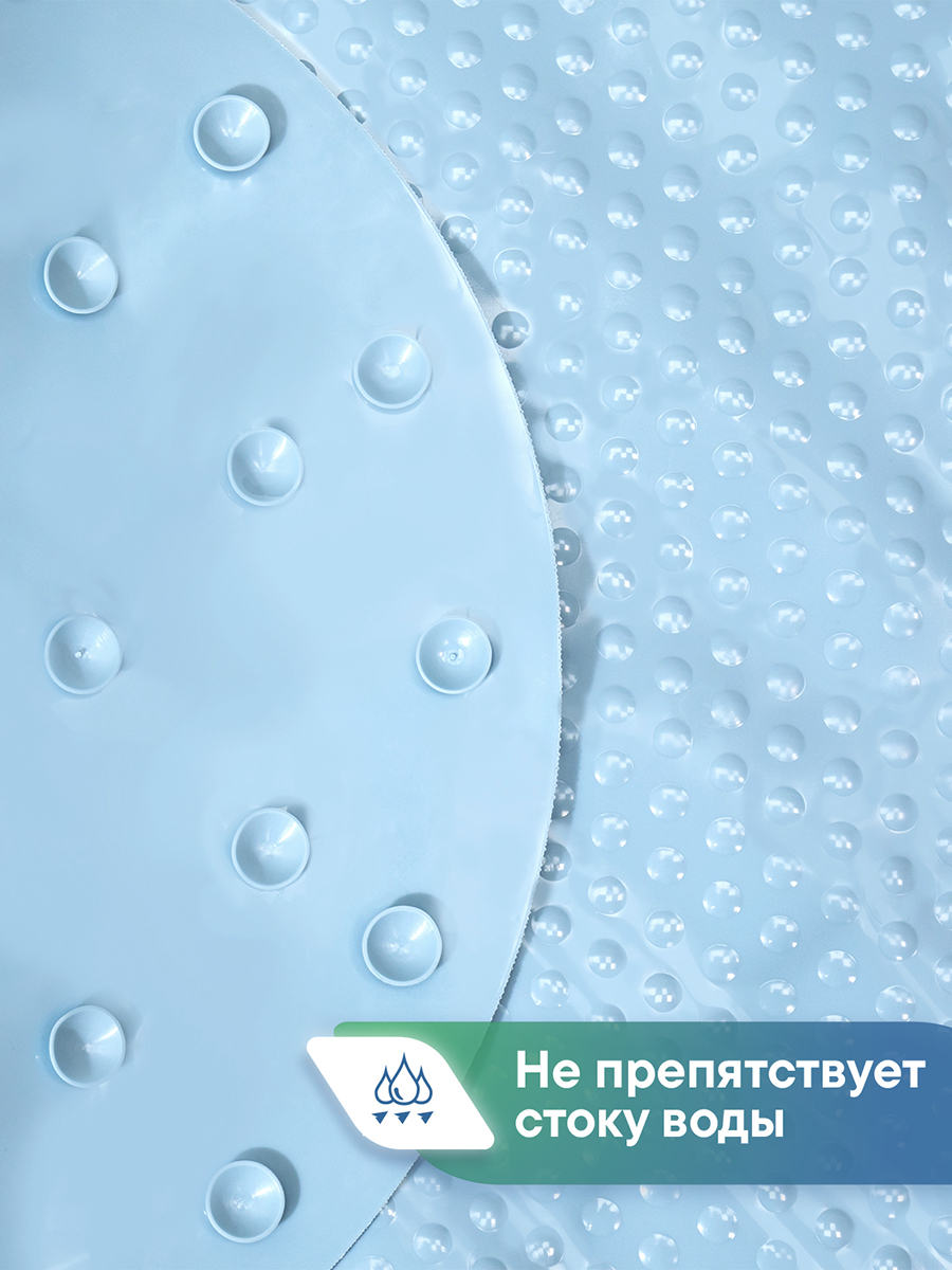 Коврик для ванной VILINA голубой 0.38 x 0.68 см 1 шт. - фото 4