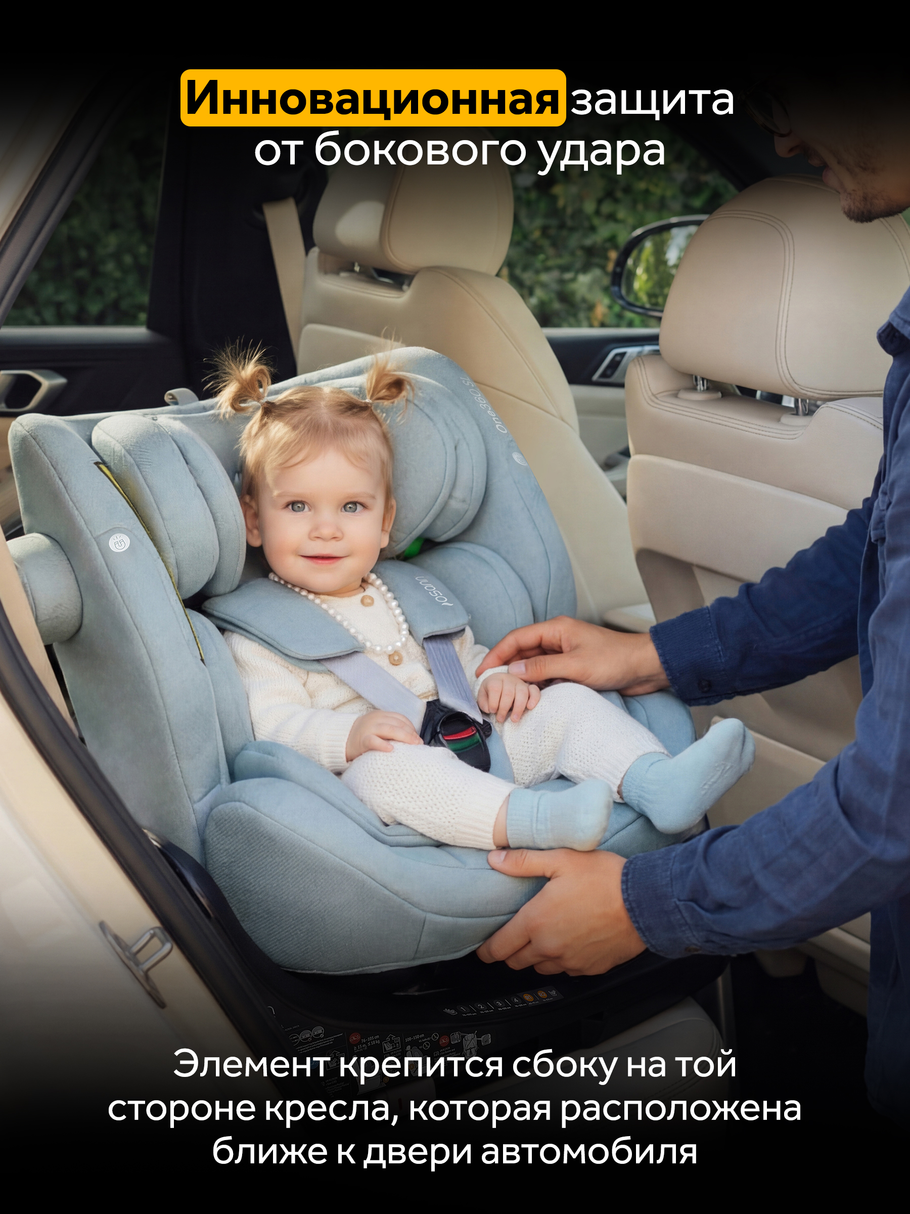 Автокресло Osann One 360 SL Sky 0-36 кг Isofix 0+/1/2/3 (0-36 кг) бирюзовый - фото 6