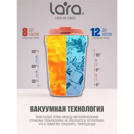 Термокружка LARA LR04-28 Leaves 0.42 л.