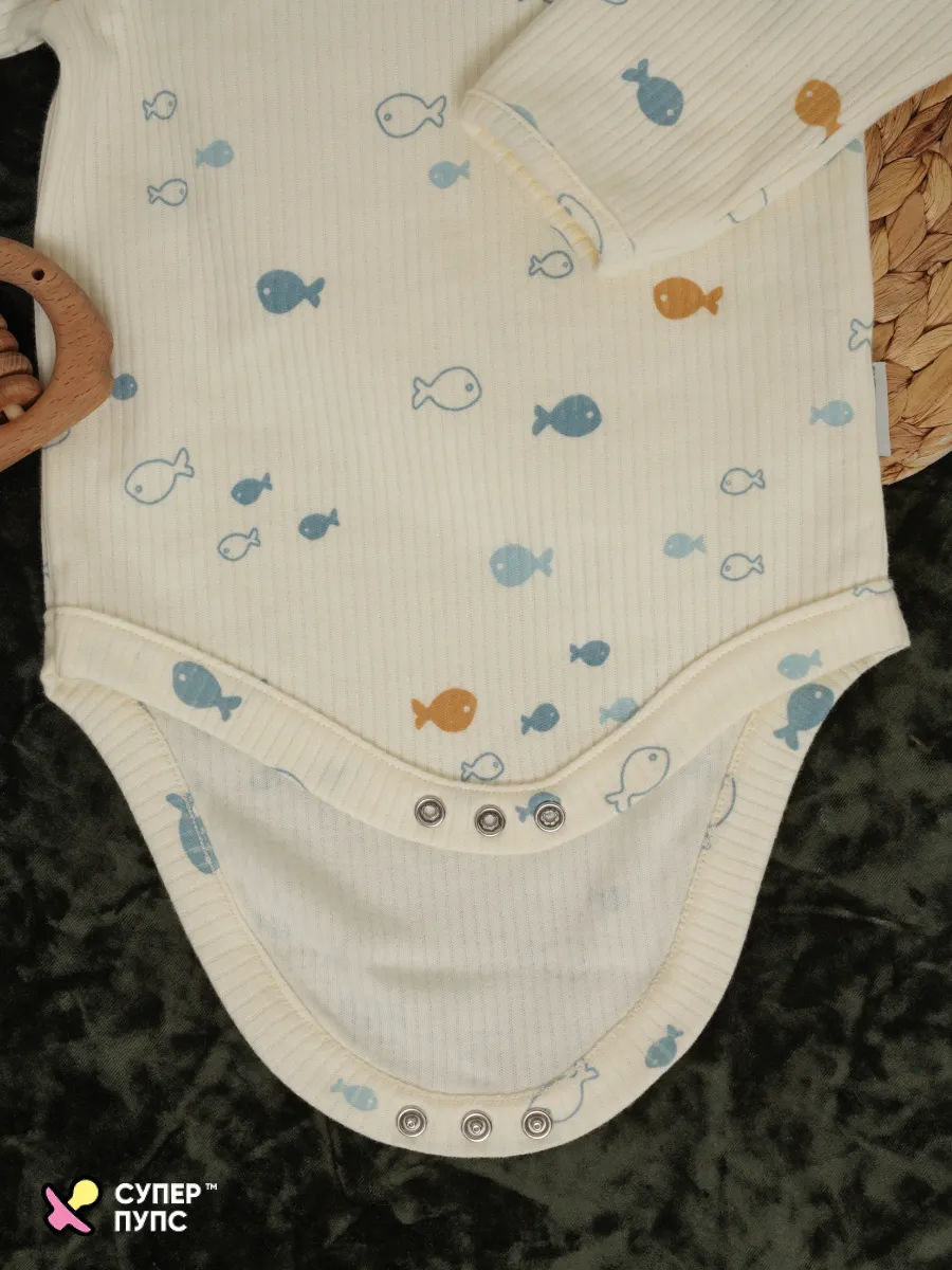 Боди 3 шт Супер Пупс нбр/3пр/бд/sk20/полоска/рыбки - фото 18