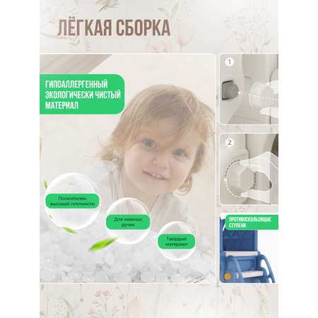 Детский игровой комплекс Perfetto Sport Автомобиль с горкой PS-049-B синий