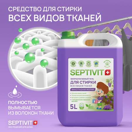 Набор SEPTIVIT гель для стирки Виноградная феерия и кондиционер Роскошь кашемира 2х5 л