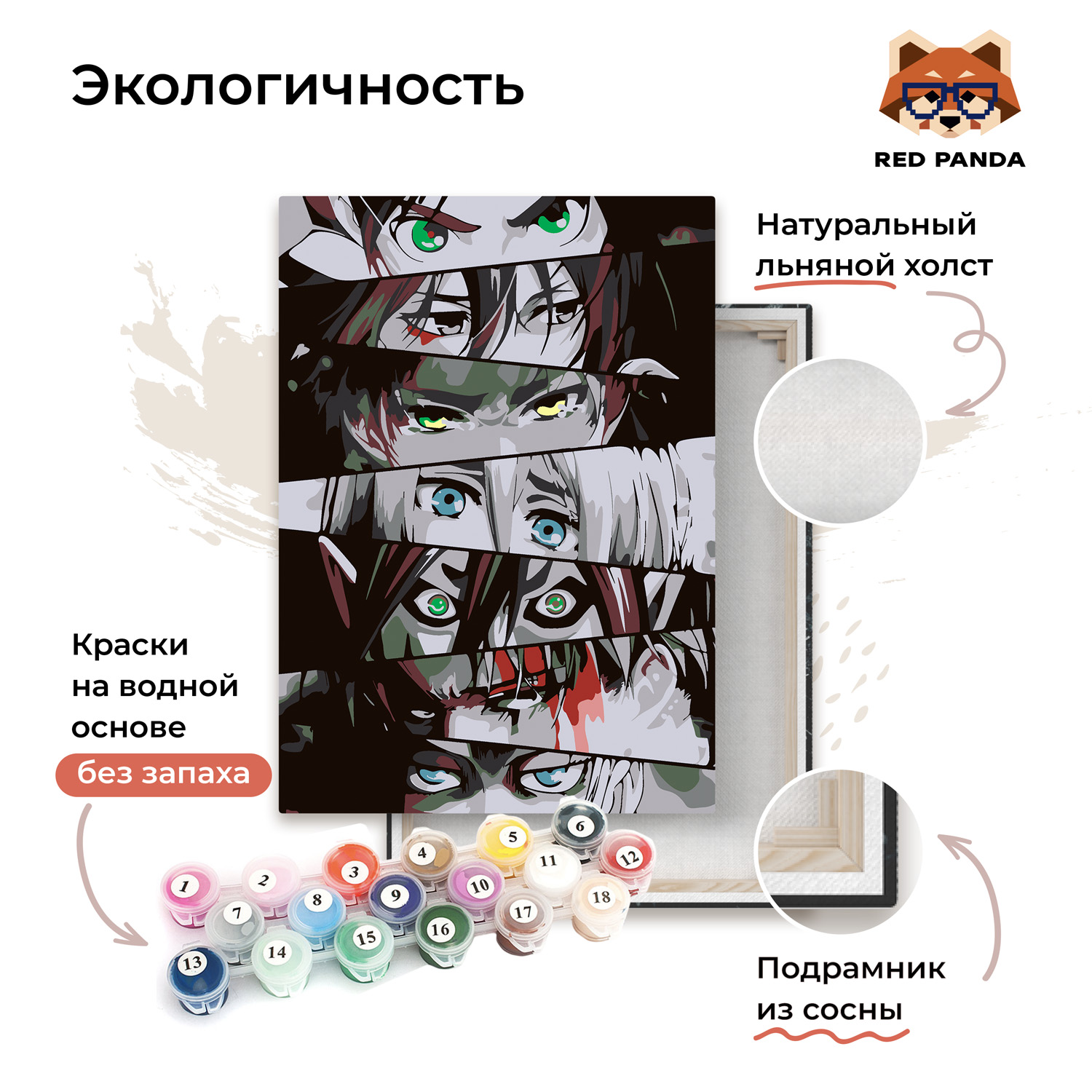 Картина по номерам Red Panda - фото 3