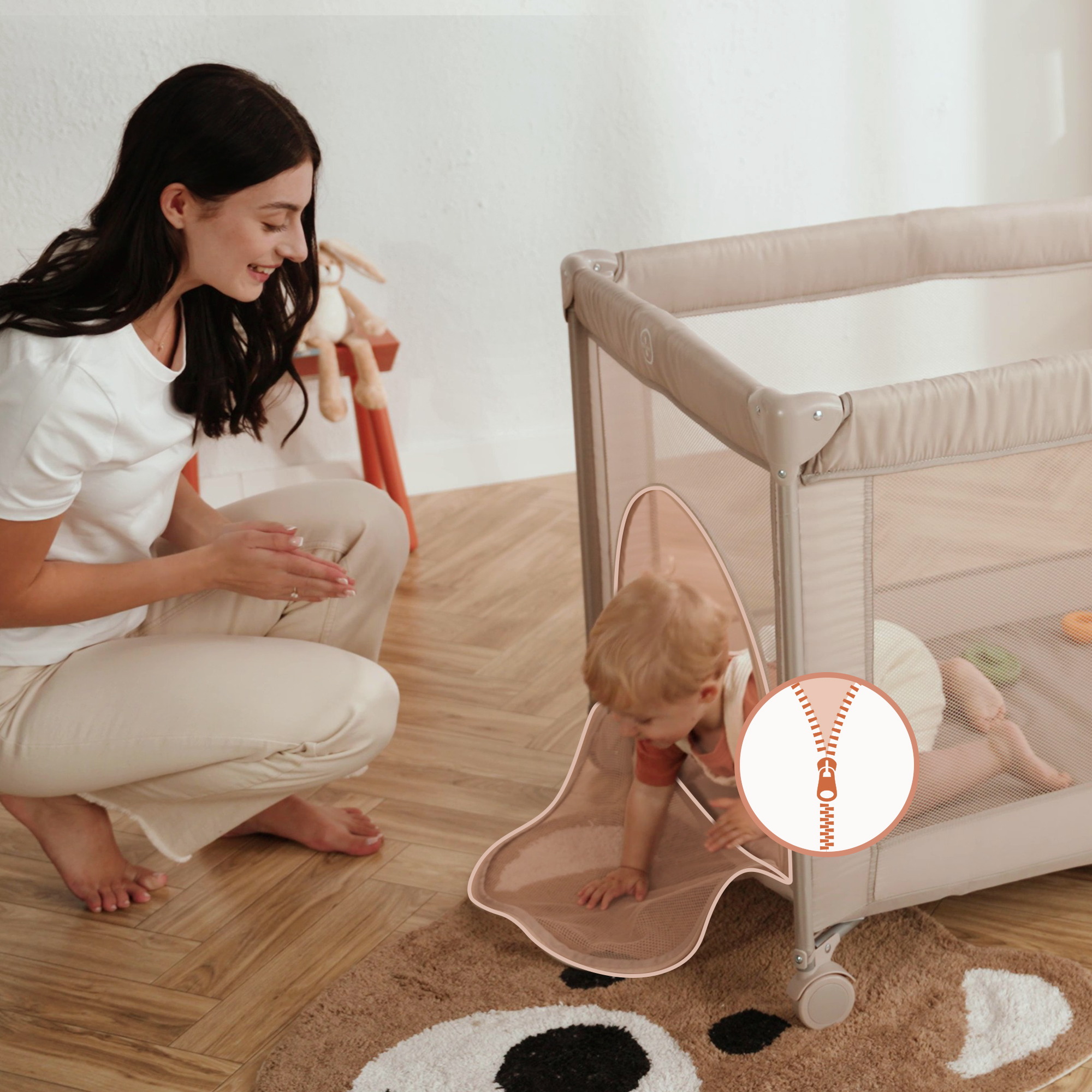 Манеж кровать Lionelo бежевый LO-AMELIE BEIGE SAND - фото 8