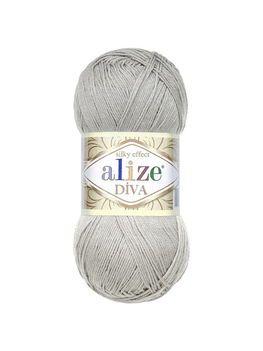 Пряжа Alize для вязания универсальная легкая Diva микрофибра 100г 350м 5 шт 355 светло-серый - фото 4
