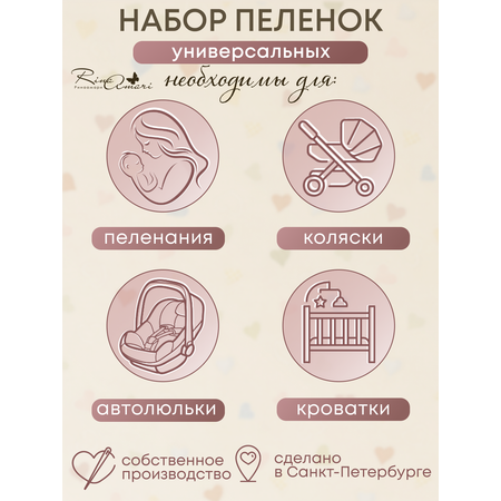 Комплект пеленок RinaAmari Сахар+Дождь из 2-х штук 130*85