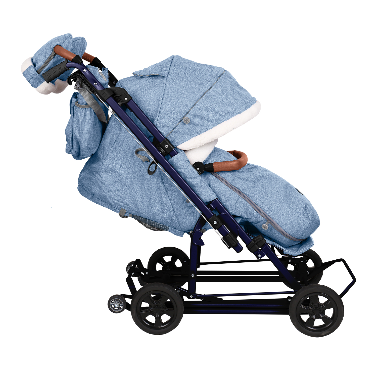 Санки-коляска NiKA kids синий джинс - фото 10