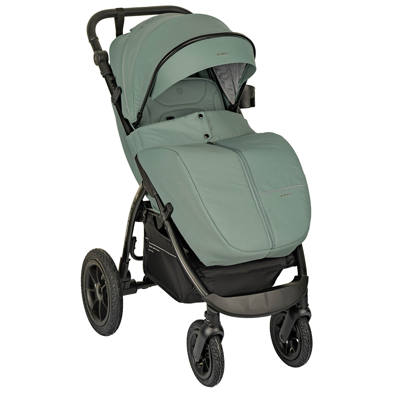 Коляска прогулочная JOVOLA Air 25 с сумкой зеленый-серый - фото 16