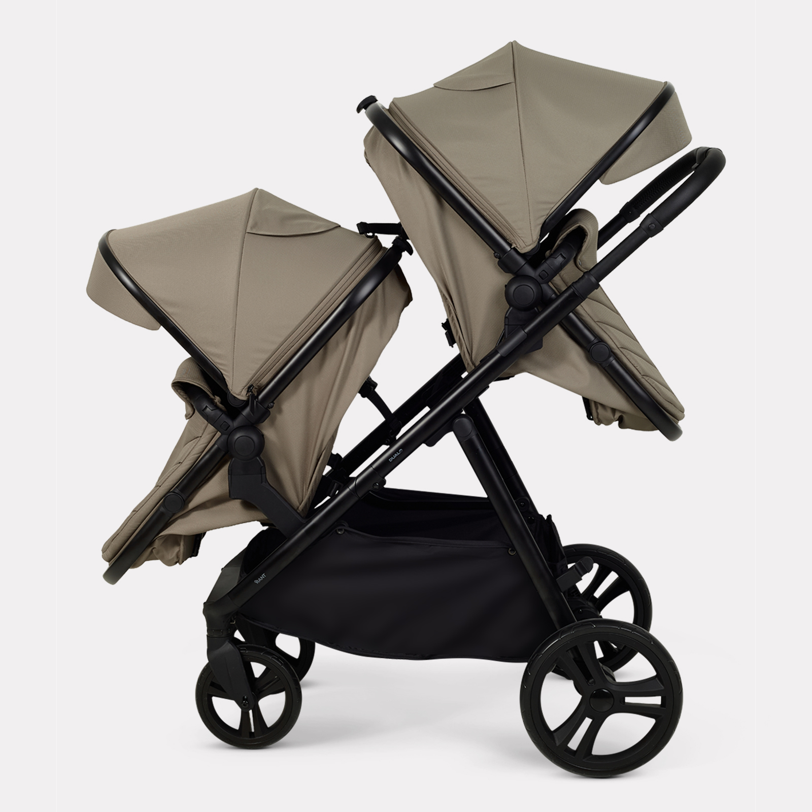 Коляска 2в1 для двойни Rant Basic Dualo коричневый - фото 9