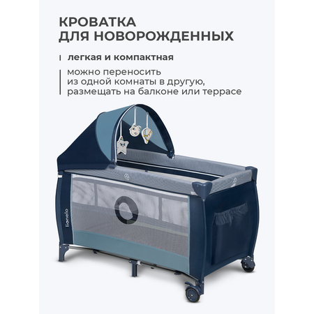 Кровать манеж Lionelo Sven Plus Blue Navy