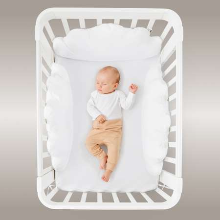 Бортик в кроватку Happy Baby облачка на завязках