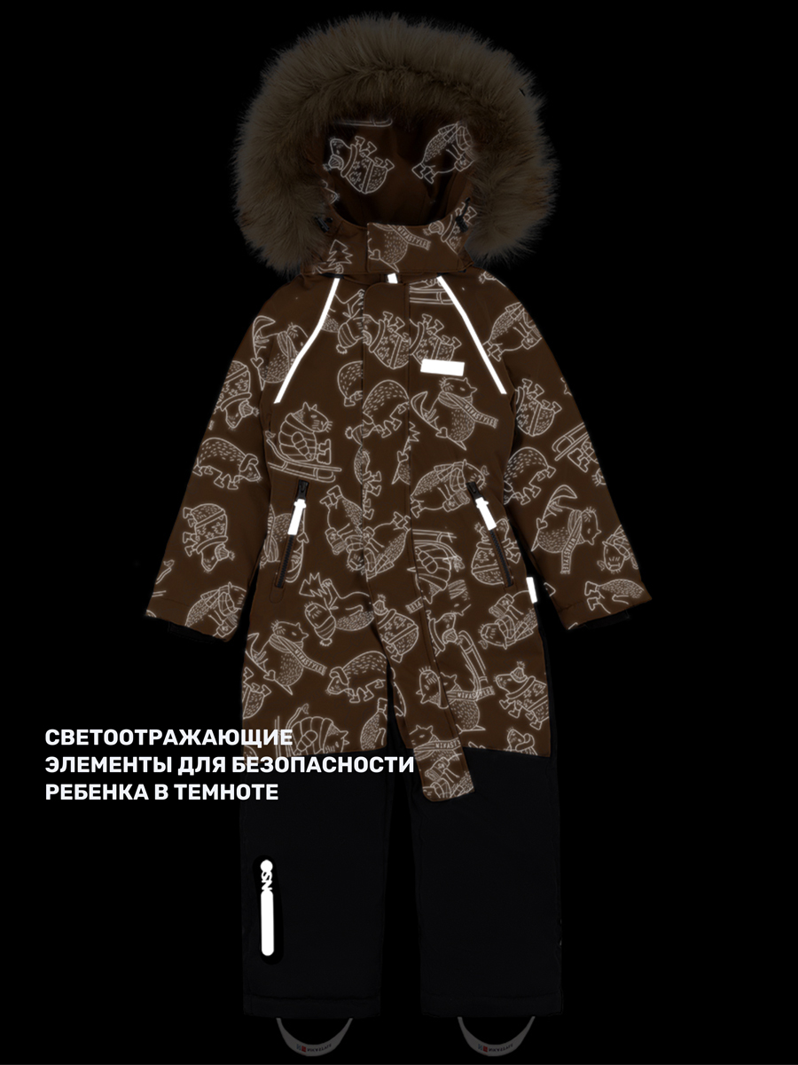 Комбинезон NIKASTYLE 8з0124 кэмел/черный - фото 3