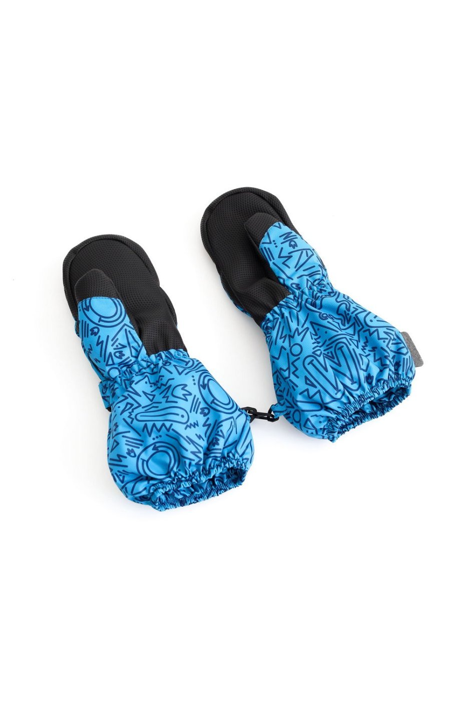 Краги MINIDINO А-РУК-003Краги зима принт Дудл лазурь/черный Е2 - фото 1