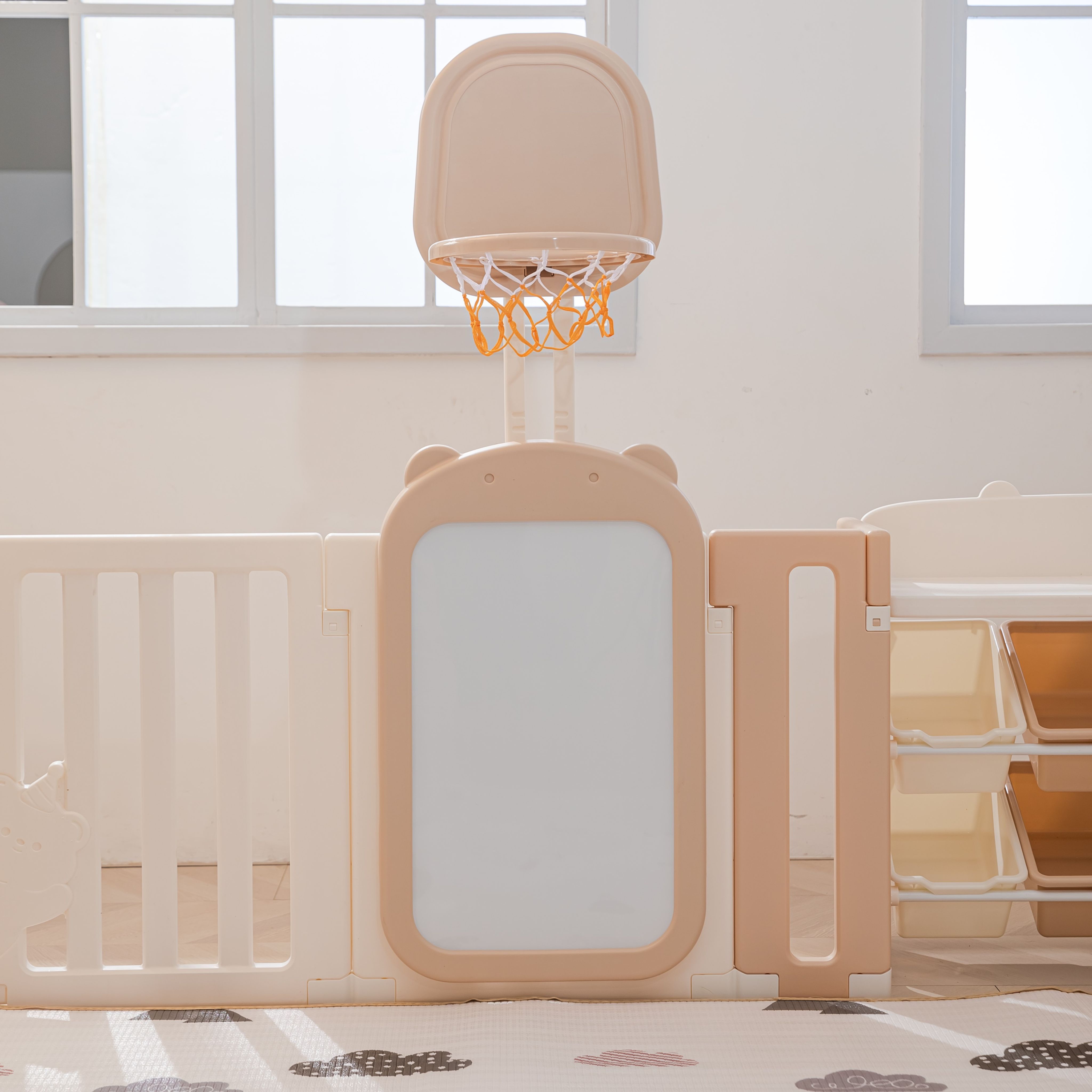 Манеж UNIX Kids DeLuxe House Storage (150x180 cm) Camel PPLXSWHS180WC - фото 12