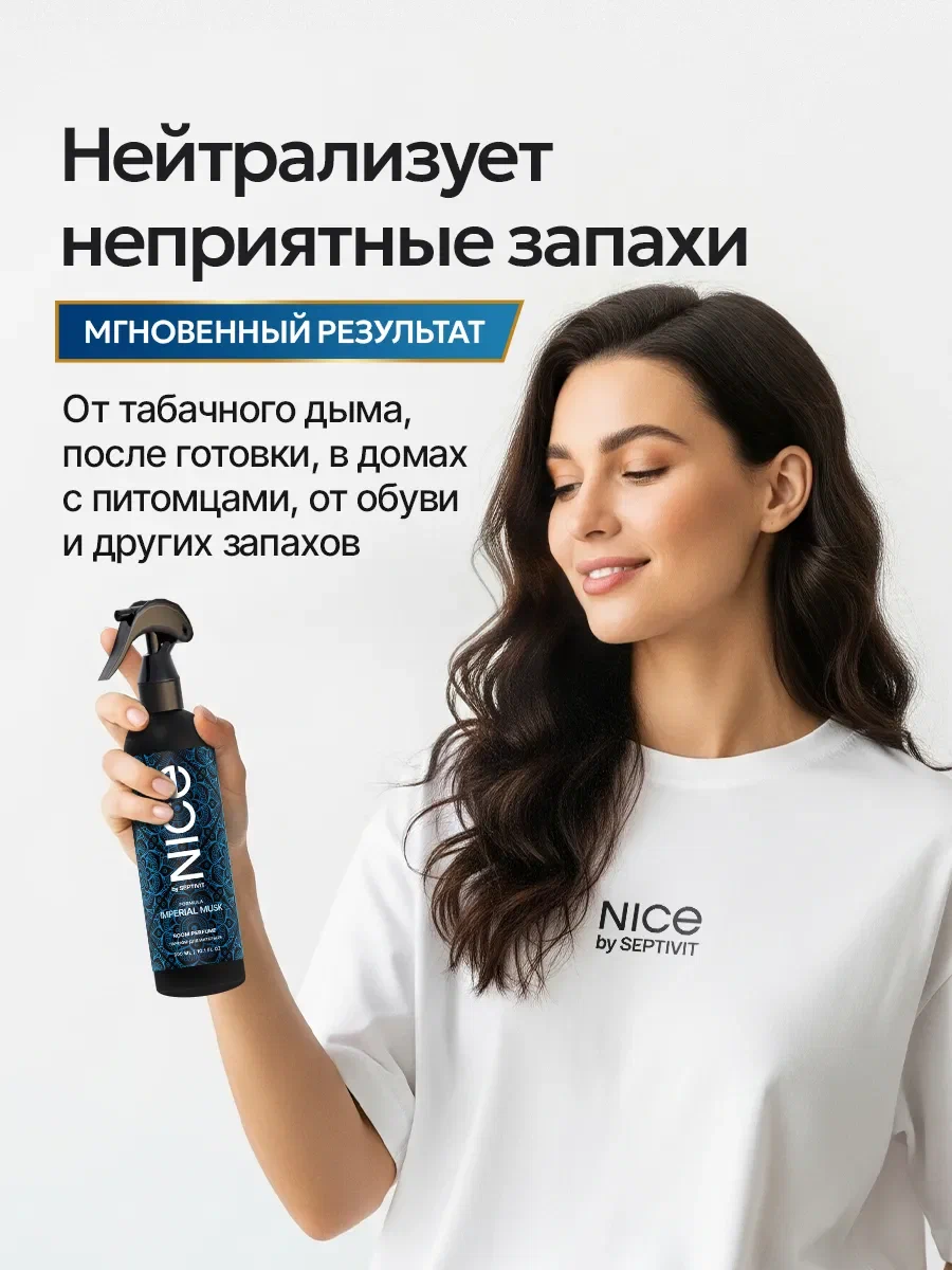Парфюм для дома освежитель NICE by Septivit Imperial Musk 300 мл - фото 3