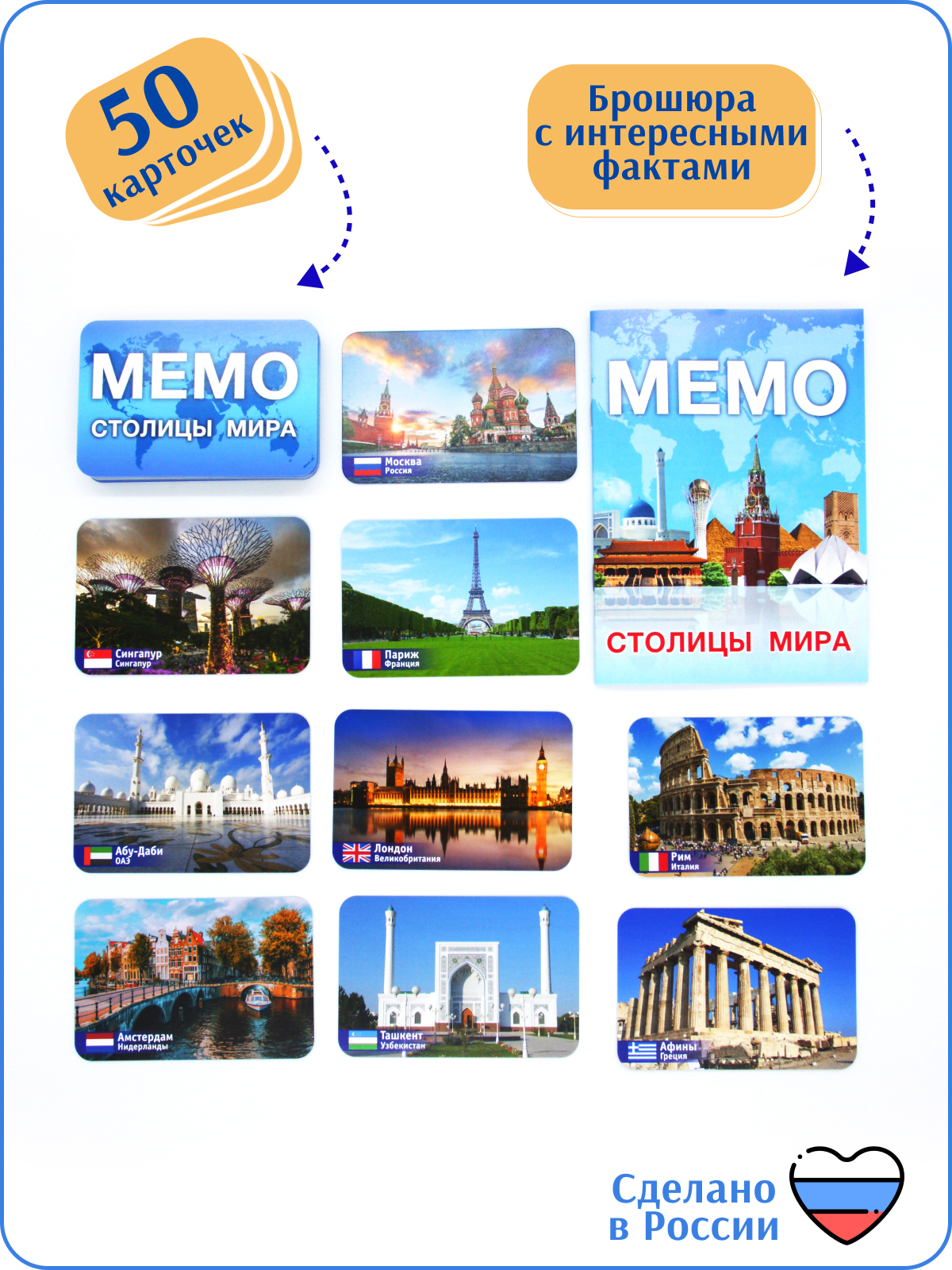 Настольная игра Alex Games Мемо Столицы мира часть 1 - фото 2