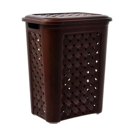 Корзина elfplast для белья Виола коричневая 30 л 38х28х46 см