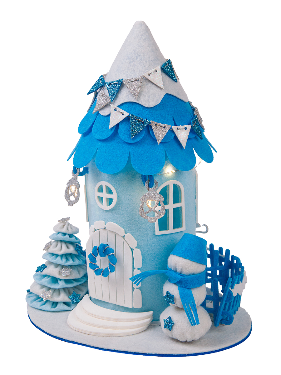 Набор для творчества Santa Lucia аппликация Зимний домик голубой - фото 1