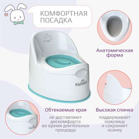 Горшок туалетный KidWick Гигант белый бирюзовый с крышкой