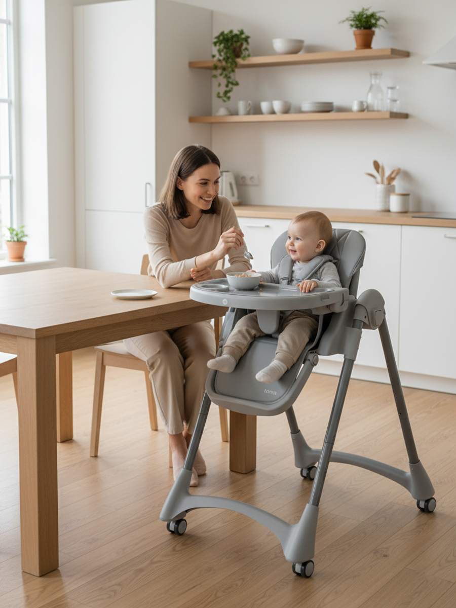 Стульчик для кормления Tomix Lucky V2 серый - фото 14